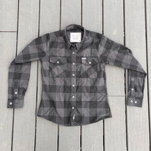 Dixxon Flannel Co Kids Shirt Size Small Gray Black Buffalo Check Heritage